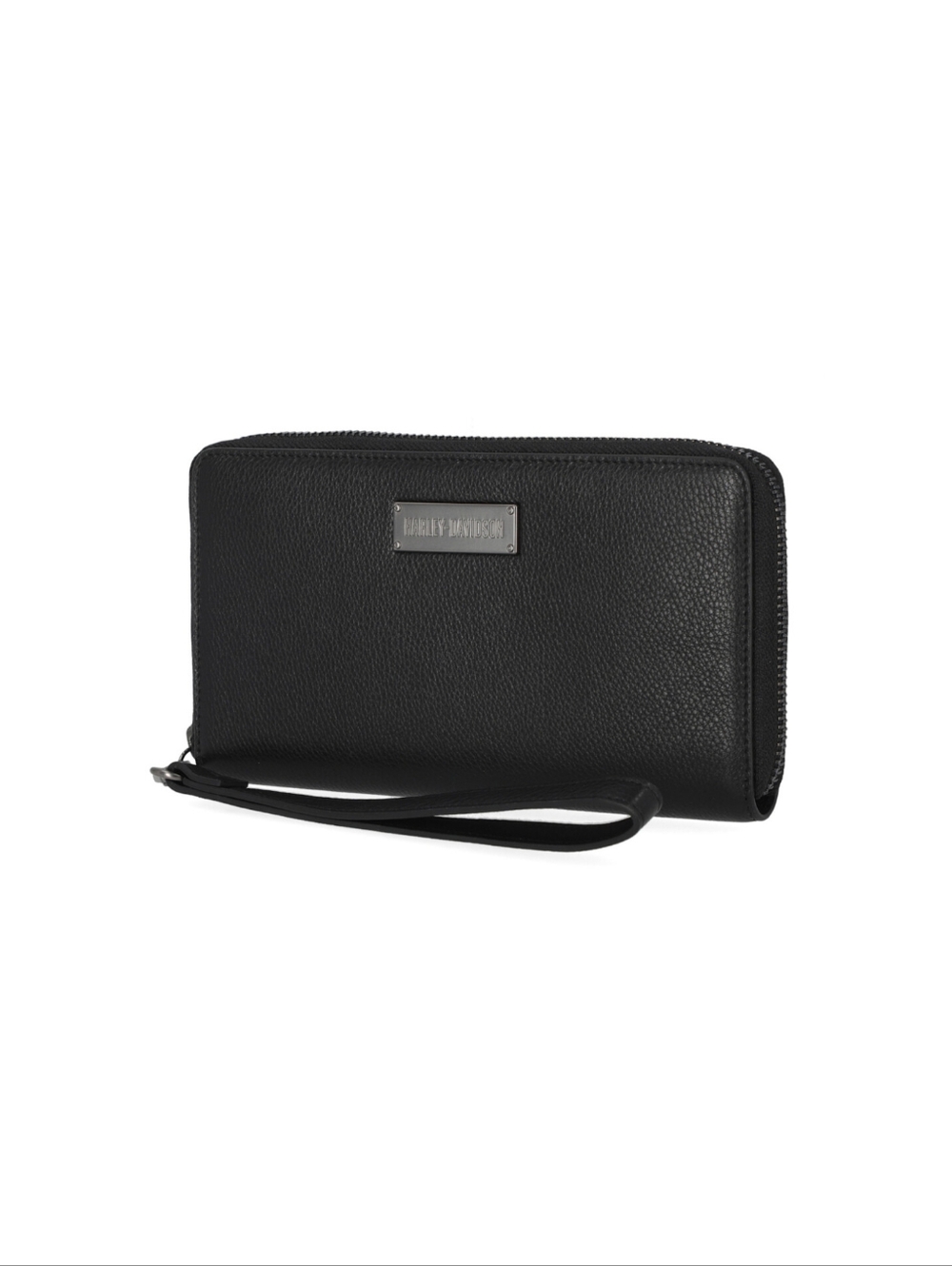 Chaps Black Leather Wallet with Silver Plaque